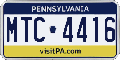 PA license plate MTC4416
