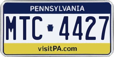PA license plate MTC4427