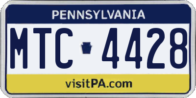 PA license plate MTC4428