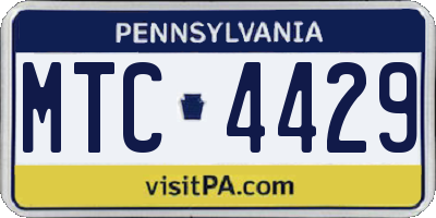 PA license plate MTC4429