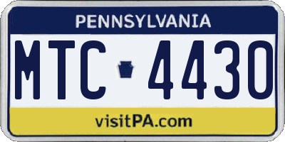 PA license plate MTC4430