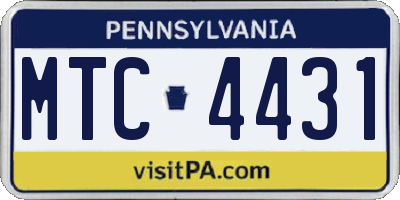 PA license plate MTC4431