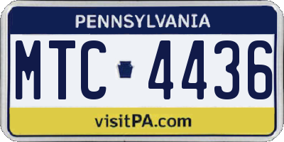 PA license plate MTC4436