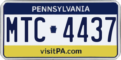 PA license plate MTC4437