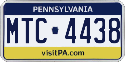 PA license plate MTC4438