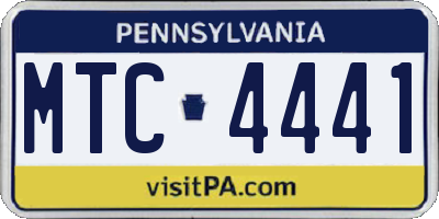 PA license plate MTC4441