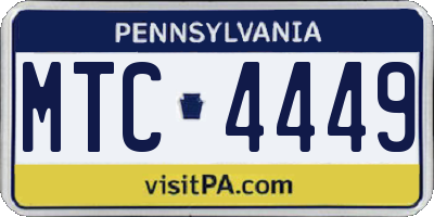 PA license plate MTC4449