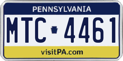 PA license plate MTC4461