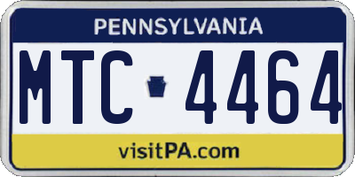 PA license plate MTC4464