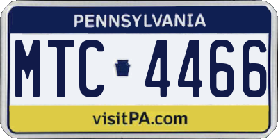 PA license plate MTC4466