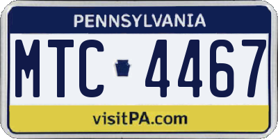 PA license plate MTC4467