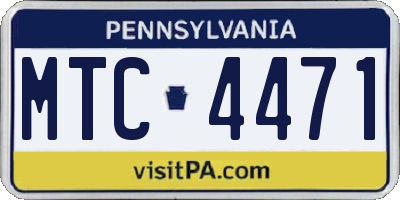 PA license plate MTC4471