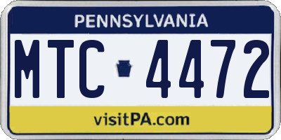 PA license plate MTC4472