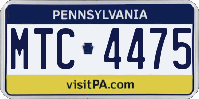 PA license plate MTC4475