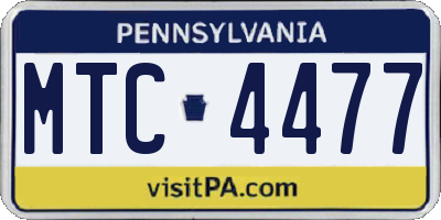 PA license plate MTC4477