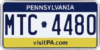 PA license plate MTC4480