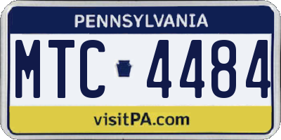 PA license plate MTC4484