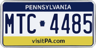 PA license plate MTC4485