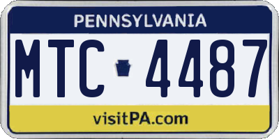 PA license plate MTC4487