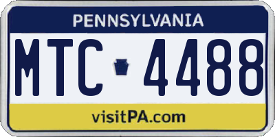 PA license plate MTC4488
