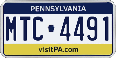 PA license plate MTC4491