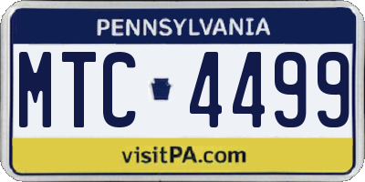 PA license plate MTC4499