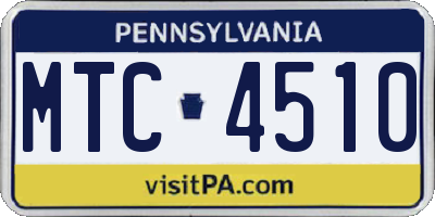 PA license plate MTC4510