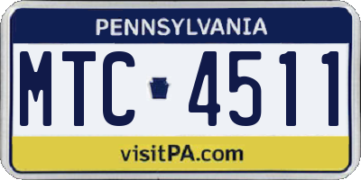 PA license plate MTC4511