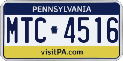 PA license plate MTC4516