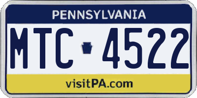 PA license plate MTC4522