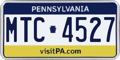 PA license plate MTC4527