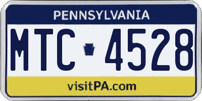 PA license plate MTC4528