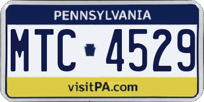 PA license plate MTC4529