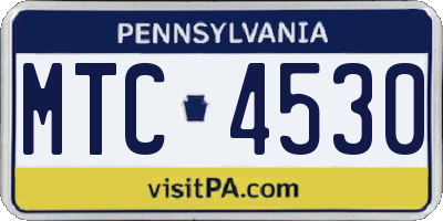 PA license plate MTC4530
