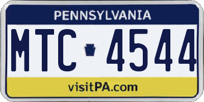 PA license plate MTC4544