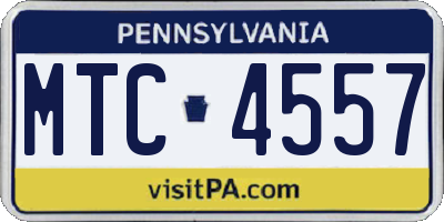 PA license plate MTC4557