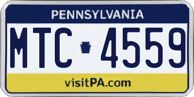 PA license plate MTC4559