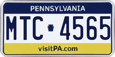 PA license plate MTC4565