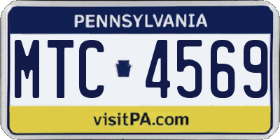 PA license plate MTC4569