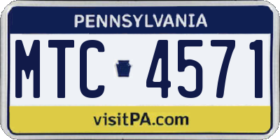 PA license plate MTC4571