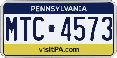 PA license plate MTC4573