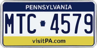 PA license plate MTC4579