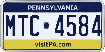 PA license plate MTC4584