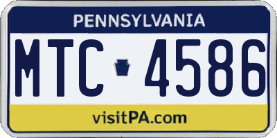 PA license plate MTC4586
