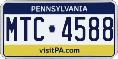 PA license plate MTC4588