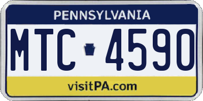 PA license plate MTC4590