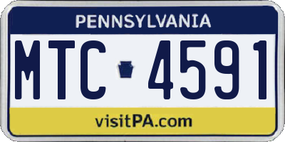 PA license plate MTC4591