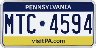 PA license plate MTC4594