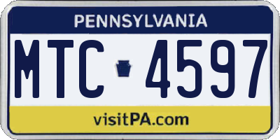 PA license plate MTC4597