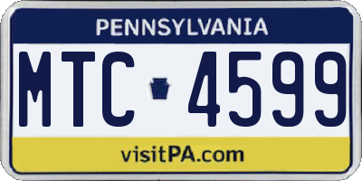 PA license plate MTC4599